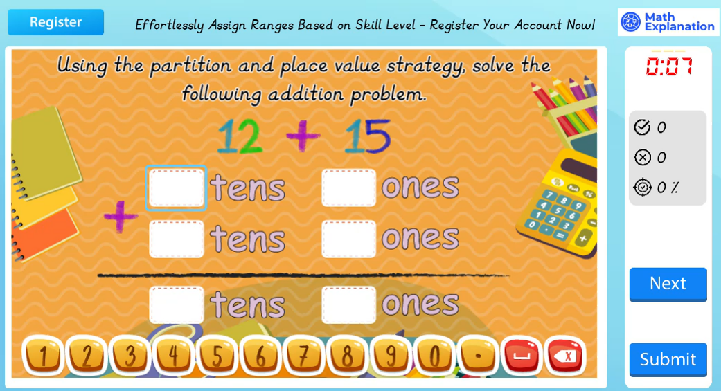 Math Explanation | Addition using partition and place value: 2 digits ...