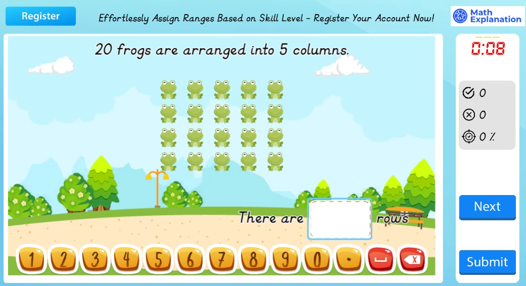 Math Explanation | Model division by sharing into rows and columns ...
